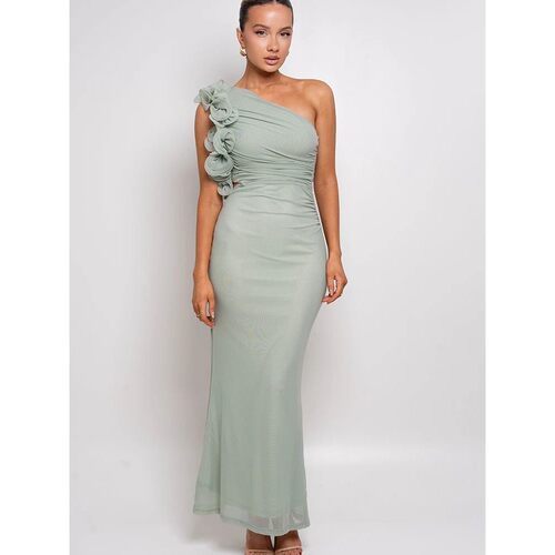 Thin sloping shoulder long dress for women女士斜肩长款连衣裙