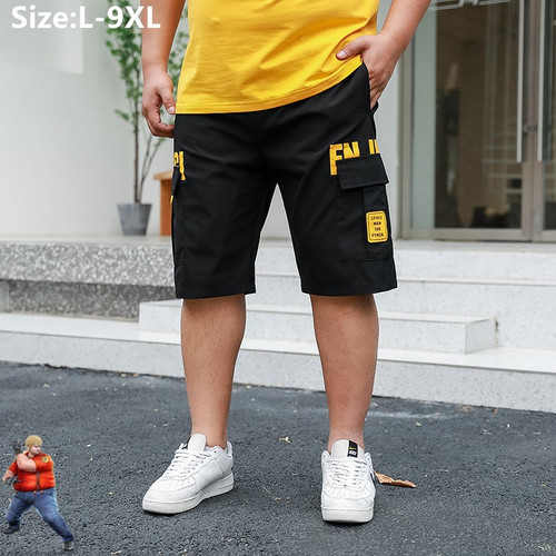 大码男宽松休闲五分中裤