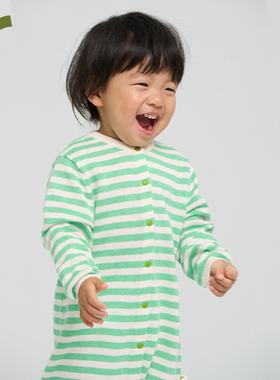 ArborTree 60%有机棉＋40%亚麻宝宝春秋冬前开针织连体衣保暖爬服