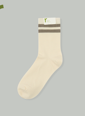 ArborTree 100%天然有机棉（橡筋除外）条纹长袜袜子（成人款）