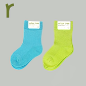 婴童100%有机棉 12个月 橡筋除外 袜子 LOGO中袜 ArborTree