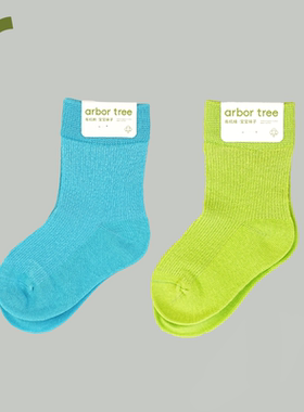 ArborTree 婴童100%有机棉（橡筋除外）LOGO中袜(6-12个月）袜子