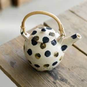 日本进口作家手描色釉陶器茶壶