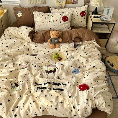 卡通毛巾绣宿舍床上用品四件套