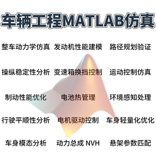 车辆工程课题辅导大神团队 仿真汽车动力学建模与分析均可 MATLAB
