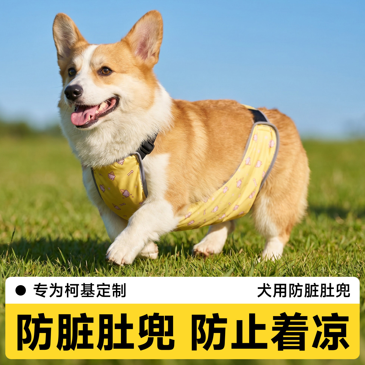 柯基肚兜防水防脏狗狗护肚子夏天薄款中小型犬四季通用宠物防着凉