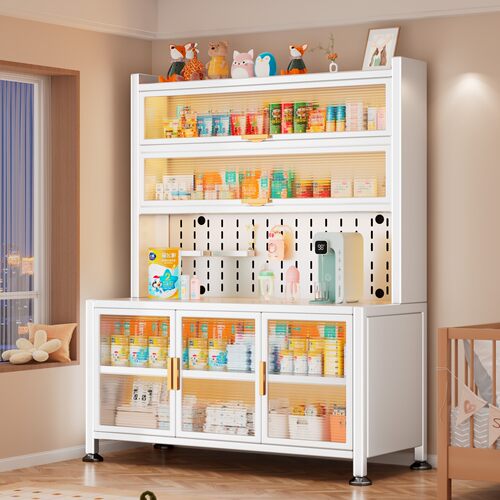 婴儿喂养台置物架宝宝尿布台用品收纳家用多功能钢制卧室储物柜子