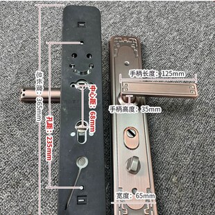 红古铜别墅加长铁面板拉手双开门对开门防盗门锁具大门把手入户门