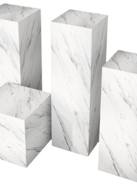 白色大理石雕塑底座定制售楼部艺术装饰品展示台商场石墩基座摆件