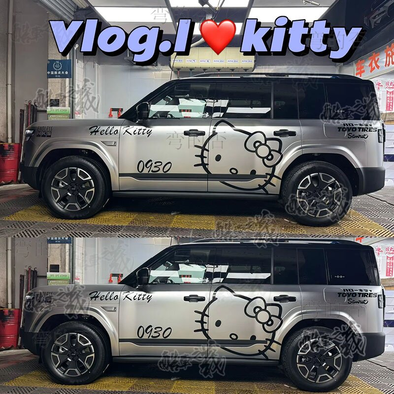 适用方程豹钛7凯蒂猫牧马人车贴拉花坦克300卡通hello kitty贴纸