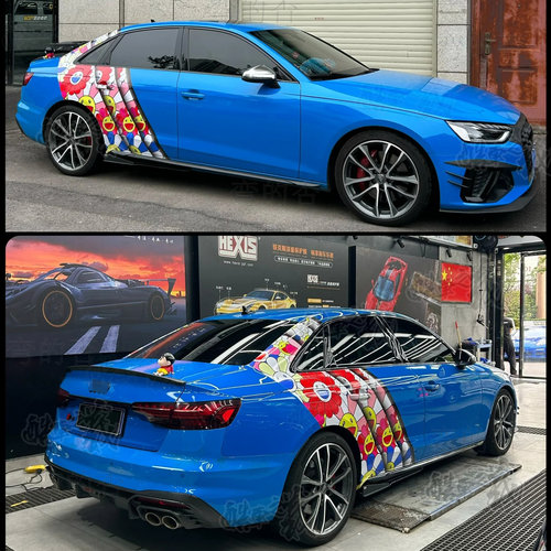 适用于奥迪S4车贴RS4 A4L太阳花C柱涂鸦奔驰C级车身装饰贴纸拉花