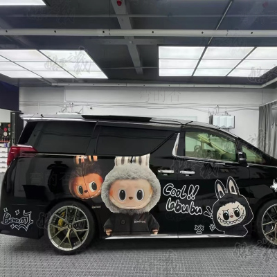 适用于丰田埃尔法车贴拉布布卡通威尔法车身装饰划痕遮挡贴纸拉花