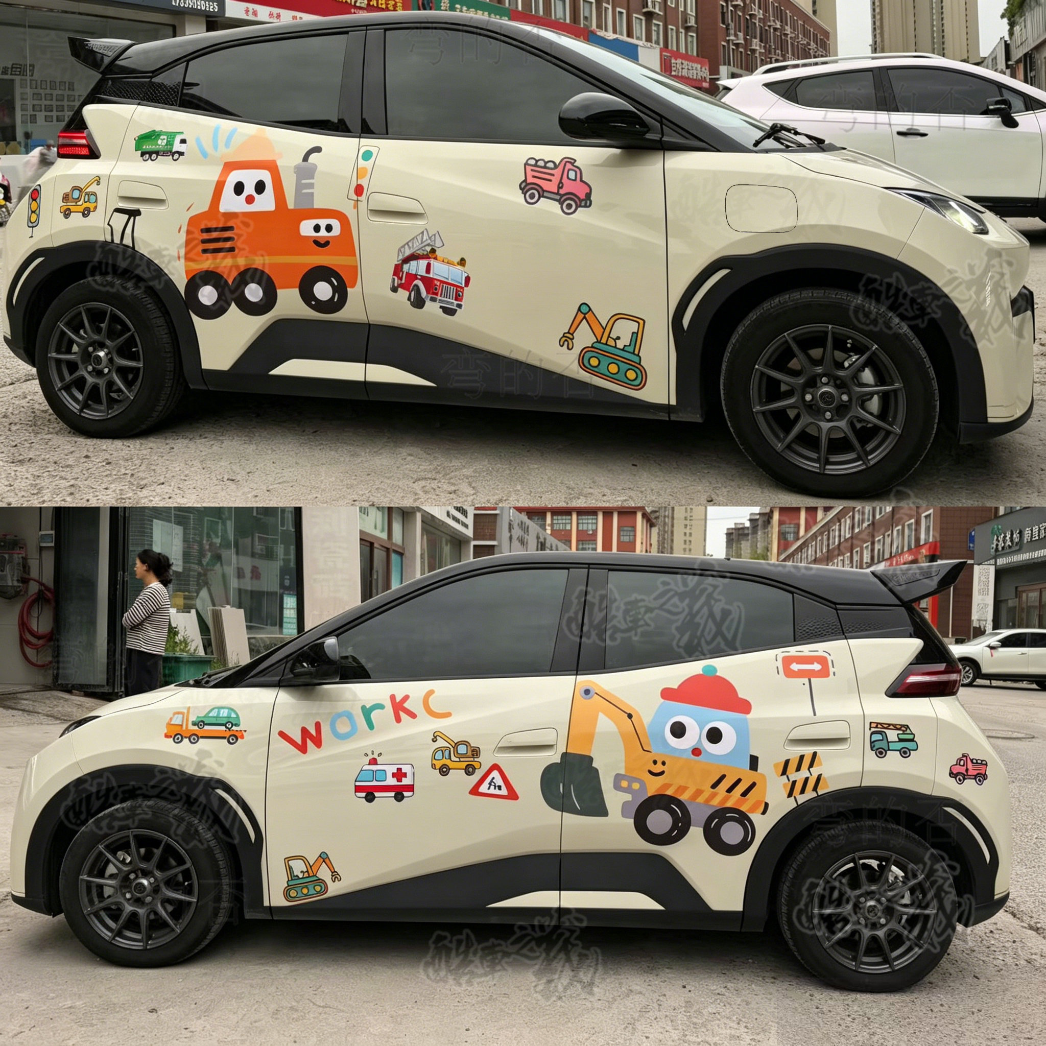 比亚迪海豚海鸥可爱卡通车贴