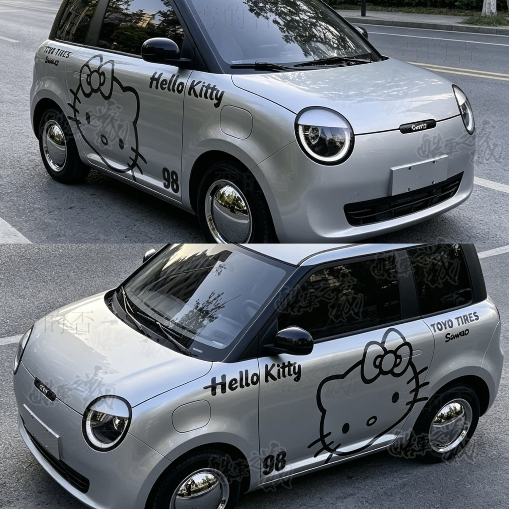 长安糯玉米凯蒂猫可爱卡通车贴