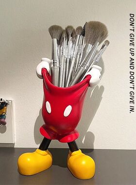 temu爆款提裤子笔筒卧室梳妆台毛笔眉笔收纳化妆刷桌面提裤衩笔筒