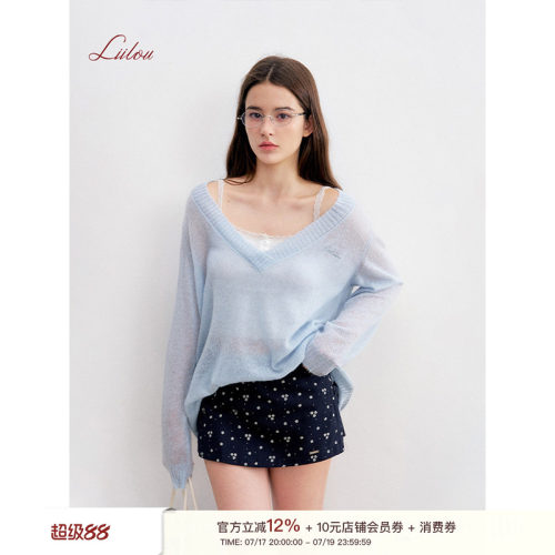 碎花图案A摆拉链开衩裙裤