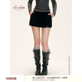 26ss 裙裤 毛绒冬日 经典 Liilou A字短款 丝绒质感 简约高腰修身