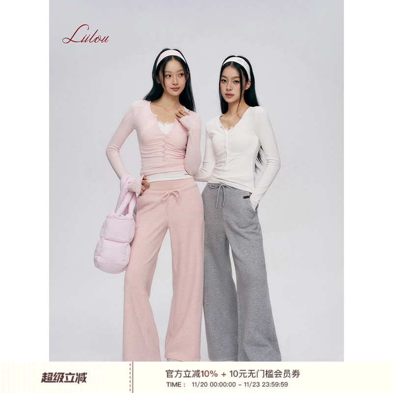 Liilou 25ss clean fit 透气舒服 纽扣半开领长袖打底上衣