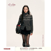 围巾套装 Liilou 雪花费尔岛 羊毛混纺圆领针织毛衣开衫 Fair Isle