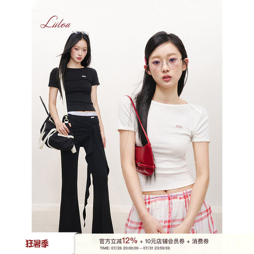 蕾丝花边插肩半袖短袖