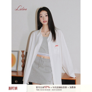防晒白衬衫 Liilou 针织标简约立领休闲宽松长袖