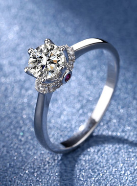 真爱加冕公主风皇冠戒指1克拉求