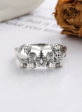 新款立体吉象好寓意钱币造型戒指