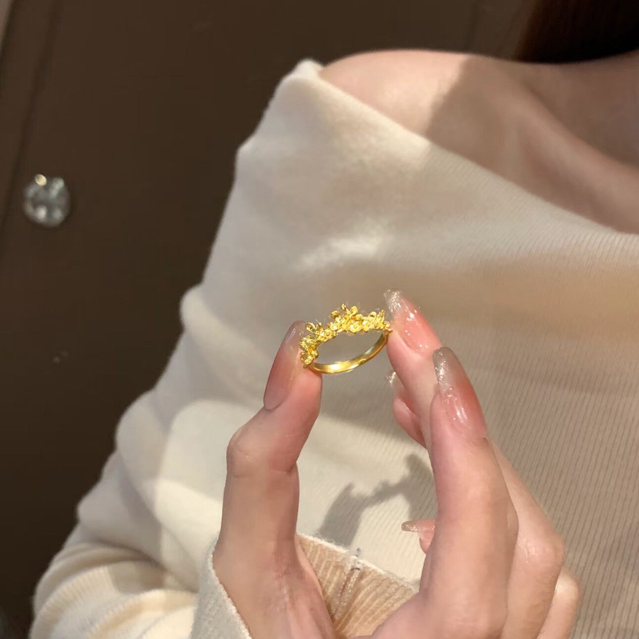 新款森系桂花戒指女轻奢小众高级