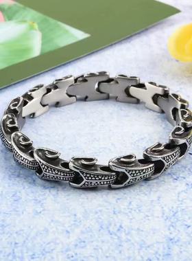 新款嘻哈个性复古龙骨手链正反链