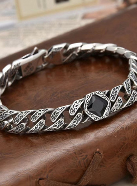 新款菱方钻藤草纹手链复古蓝色王