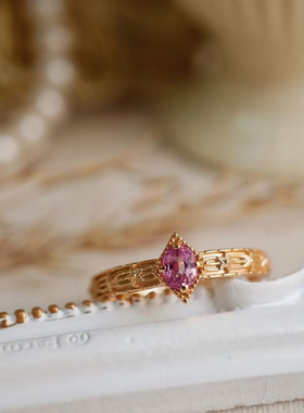 新款紫色戒指女复古宫廷风礼物高