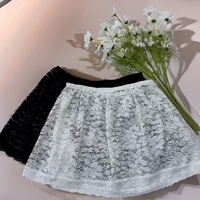 防走光屁帘蕾丝花边打底裙叠穿毛衣卫衣短款半身裙秋冬遮屁股显瘦