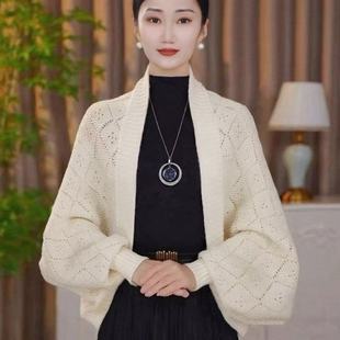 針織披肩氣質開衫 8色可選 女士秋冬新款 保暖圍巾 加厚外套長袖