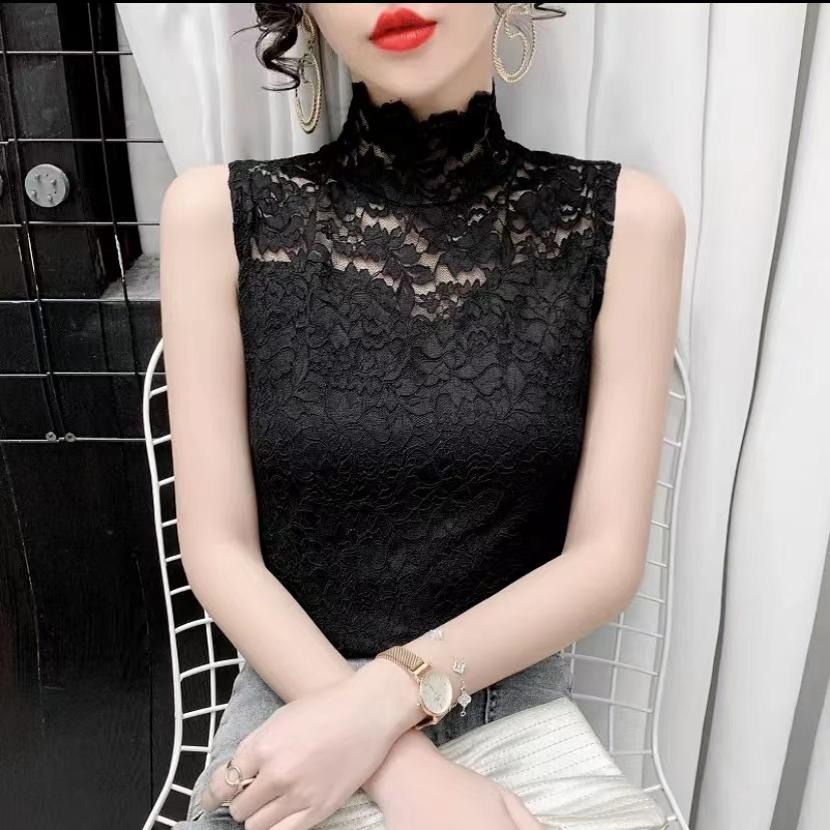 名媛风修身蕾丝衫/雪纺衫