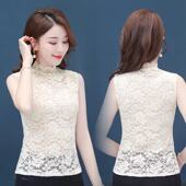无袖 蕾丝打底衫 时尚 洋气减龄蕾丝假领子女内搭上衣新款 减龄百搭衫
