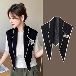气质护肩三角薄款西装领子空调房护肩颈针织时尚百搭春秋洋气围巾