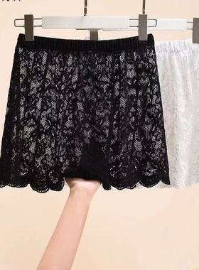 高端蕾丝半身裙女高腰A字短裙通勤百搭遮胯叠穿淑女风防走光屁帘
