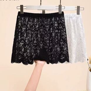 高端蕾丝半身裙女高腰A字短裙通勤百搭遮胯叠穿淑女风防走光屁帘