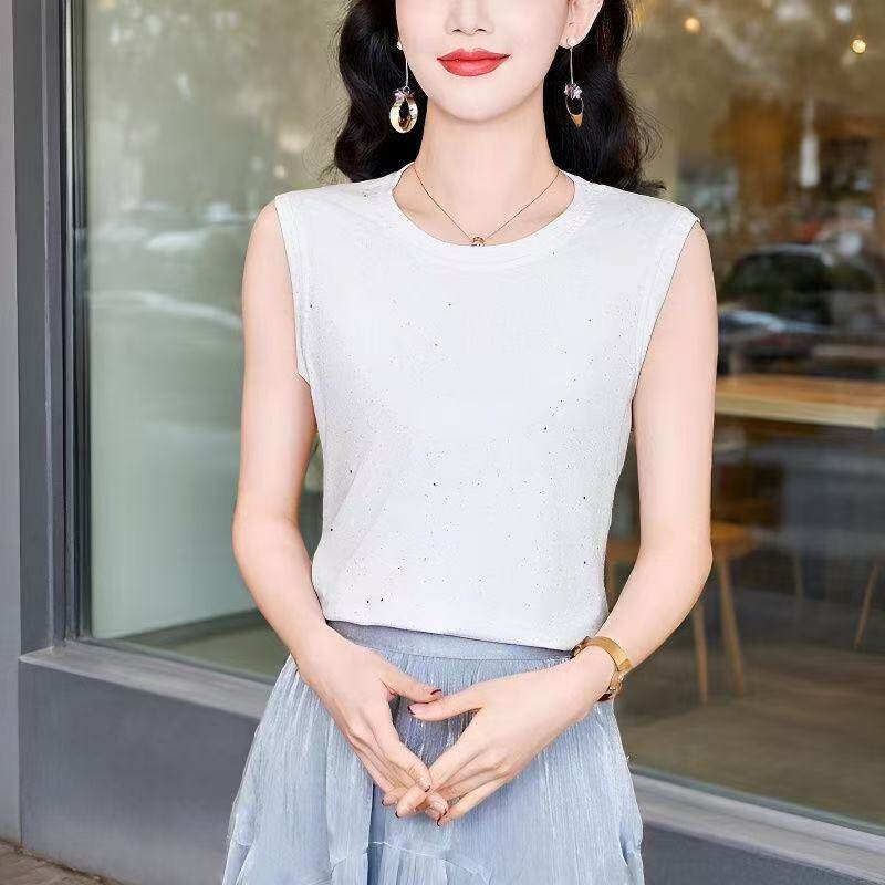 夏季ins风亮片满天星女背心女