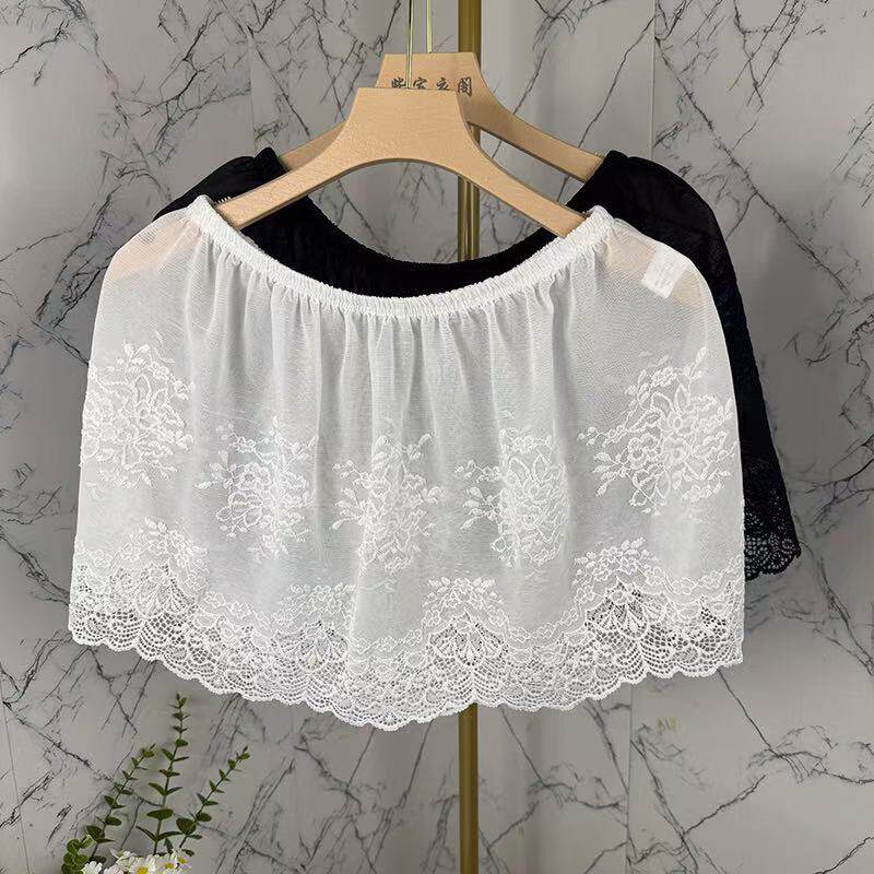 网红爆款蕾丝屁帘叠穿卫衣鲨鱼裤打底短裙遮屁股显瘦防走光半身裙