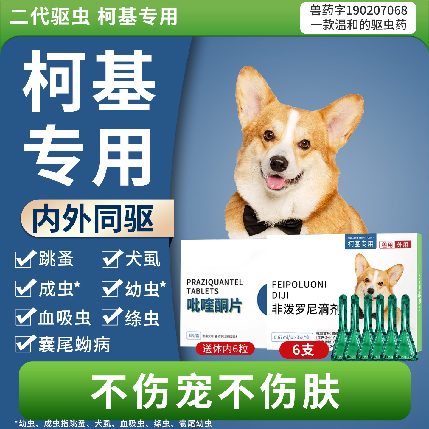 柯基专用驱虫药体内外一体除跳蚤图片