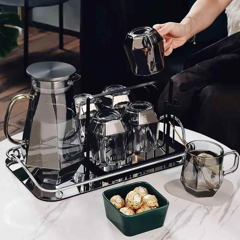 德国进口轻奢水杯家用客厅茶杯水壶杯具待客水杯套装耐热玻璃杯