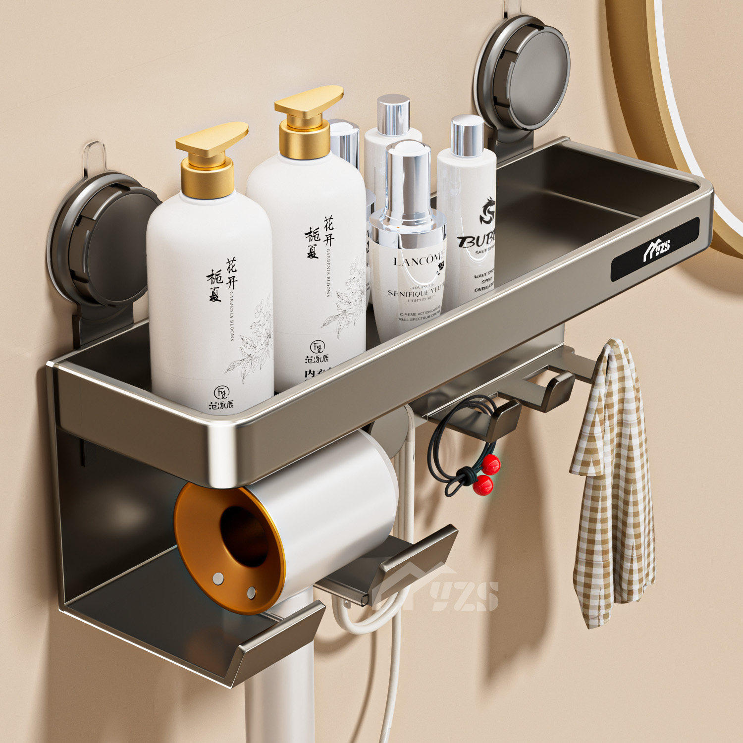 吸盘吹风机置物架免打孔浴室挂架卫生间适用戴森吹风支架风筒收纳