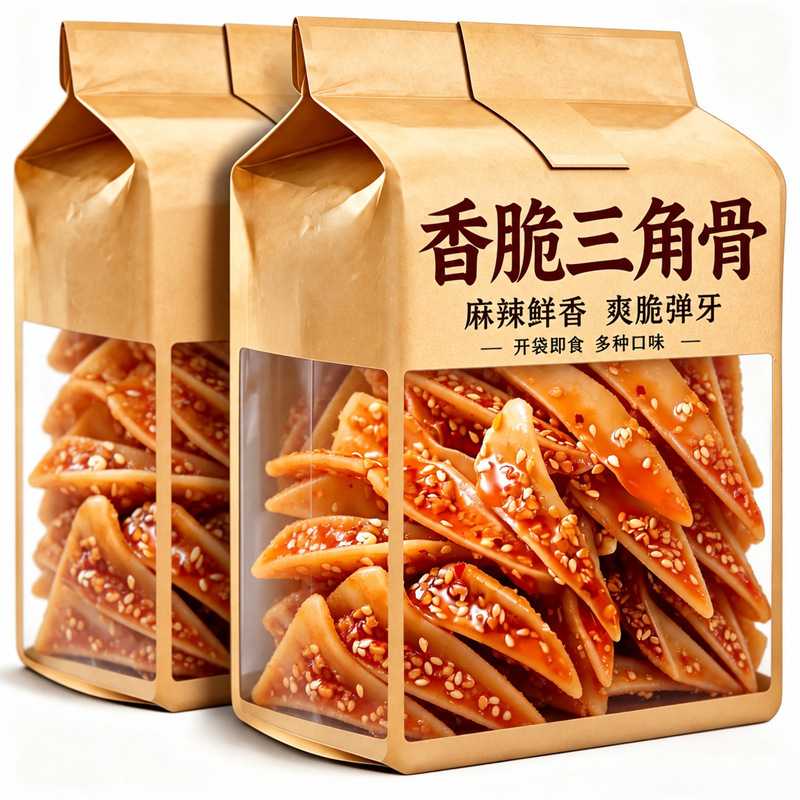 三角骨鸡脆骨带肉边冷吃下饭菜下酒菜麻辣嘎嘣脆开袋即食解馋零食