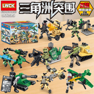 全套8盒军事力量三角洲突围特警战斗机6岁坦克炮车拼装积木玩具