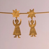 幸运星星女孩耳环项链小众复古时髦百搭925银针耳饰