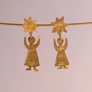 幸运星星女孩耳环项链小众复古时髦百搭925银针耳饰