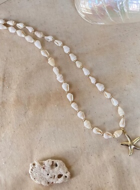 赵昭仪同款海螺海星吊坠项链双层贝壳叠戴小众项链女