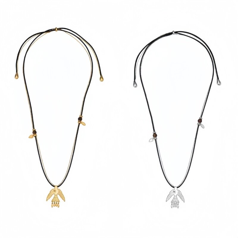 飞鸟系列沉香皮绳项链女款