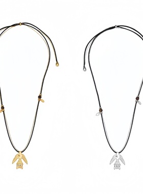 飞鸟系列·心羽迹·飞鸟沉香皮绳项链女款